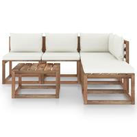 vidaXL 6-delige Loungeset pallet met kussens geïmpregneerd grenenhout