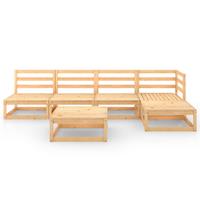 vidaXL 6-tlg. Garten-Lounge-Set Massivholz Kiefer Braun