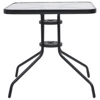 vidaXL Tuintafel 70x70x70 cm staal zwart