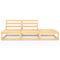 vidaXL 3-tlg. Garten-Lounge-Set Kiefer Massivholz Braun