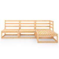 vidaXL 4-tlg. Garten-Lounge-Set Kiefer Massivholz Braun