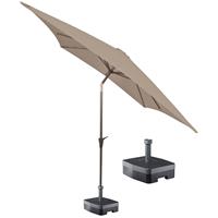 Kopu vierkante parasol Altea 230x230 cm met voet - Taupe