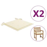 vidaxl Gartenstuhl-Kissen 2 Stk. Creme 50x50x4 cm