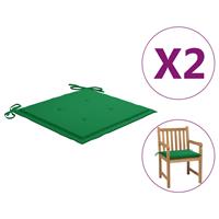 Vidaxl Tuinstoelkussens 2 St 50x50x4 Cm Groen