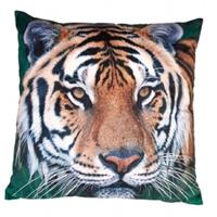 Woon Sierkussen Tijger Print 40 X 40 Cm - Tijgerprint Dierenkussen - Woonaccessoires