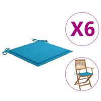 vidaXL Tuinstoelkussens 6 st 40x40x3 cm oxford stof blauw