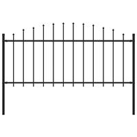 Vidaxl Tuinhek Met Speren Bovenkant (0,5-0,75)x1,7 M Staal Zwart