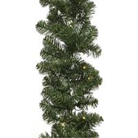 Groene Kunst Kerstguirlande Imperial Met Lampjes 270 Cm - Dennenslingers Met Kerstverlichting