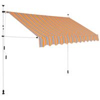 Einziehbare Markise Handbetrieben 300 cm Gelb/Blau Gestreift