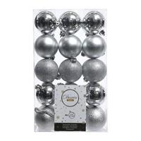 Decoris - Kerstbal Plastic 4ass Mix Zilver