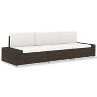 Vidaxl Driezitsbank Sectioneel Poly Rattan Bruin