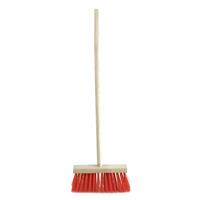 Buiten Kinderbezem Rood Met Steel - Schoonmaakartikelen/tuingereedschap