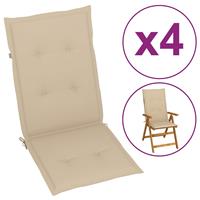 Vidaxl Tuinstoelkussens 4 St 120x50x3 Cm Beige