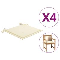 vidaXL Tuinstoelkussens 4 st 50x50x3 cm oxford stof crèmekleurig