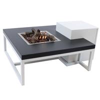 Enjoyfires Vuurtafel Ambiance Vierkant Wit-zwart 90x90x35 Cm