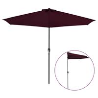 vidaxl Balkonparasol half aluminium paal 300x155x223 cm bordeauxrood