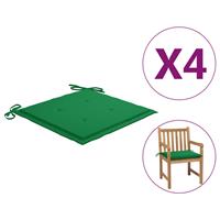 Vidaxl Tuinstoelkussens 4 St 50x50x4 Cm Stof Groen