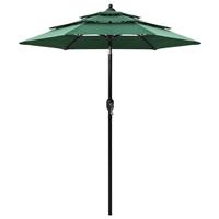 Vidaxl Parasol 3-laags Met Aluminium Paal 2 M Groen