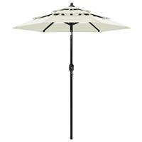 Vidaxl Parasol 3-laags Met Aluminium Paal 2 M Zandkleurig