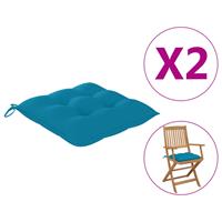 vidaxl Stuhlkissen 2 Stk. Hellblau 40x40x7 cm Stoff