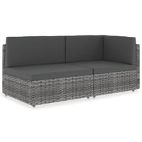 Vidaxl Tweezitsbank Sectioneel Poly Rattan Grijs