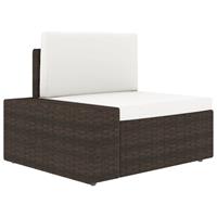 vidaxl Modulares Sofa-Eckteil mit Armlehne (rechts) Poly Rattan Braun