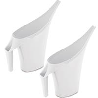 2x Stuks Witte Bloemen/planten Gieters Kunststof 2 Liter - Gieters Voor Binnen En Buiten