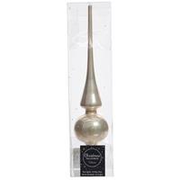 Licht Parel/champagne Glazen Piek Glans 26 Cm - Licht Parel/champagne Kerstboom Versieringen