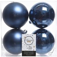 Kerstboom Decoratie Kerstballen Mix Blauw 4 Stuks