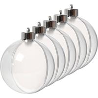 5x Transparante Diy Kerstballen 8 Cm - Kerstversiering/decoratie