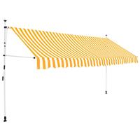 vidaxl Einziehbare Markise Handbetrieben 400 cm Orange/Weiß Gestreift