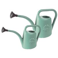 Combi-set Kunststof Bloemen/planten Gieters Met Broeskop/sproeikop Mintgroen 1.8 En 4,5 Liter