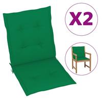 Vidaxl Tuinstoelkussens 2 St 100x50x3 Cm Groen