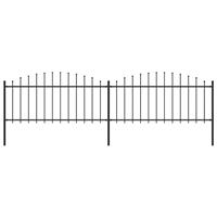 Vidaxl Tuinhek Met Speren Bovenkant (0,5-0,75)x3,4 M Staal Zwart