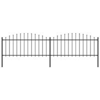 Vidaxl Tuinhek Met Speren Bovenkant (0,5-0,75)x3,4 M Staal Zwart