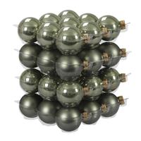 36x Graniet Groene Glazen Kerstballen 4 Cm - Mat/glans - Kerstboomversiering Graniet Groen