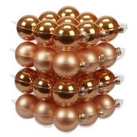 36x Oranje Glazen Kerstballen 6 Cm - Mat/glans - Kerstboomversiering Oranje