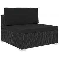 vidaxl Modular-Sofa-Mittelteil 1 Stk. + Auflagen Poly Rattan Schwarz