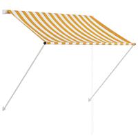 vidaXL Luifel uittrekbaar 150x150 cm geel en wit