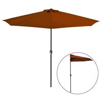 vidaXL Balkonparasol half met aluminium paal 300x155x223 cm terracotta