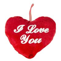 Pluche Hartje Rood Met Tekst I Love You - Valentijnsdag/moederdag Cadeaus En Feest Versieringen