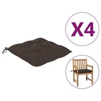 vidaxl Stoelkussens 4 st 50x50x7 cm oxford stof taupe