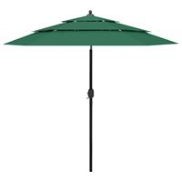 Vidaxl Parasol 3-laags Met Aluminium Paal 2,5 M Groen