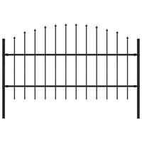 Vidaxl Tuinhek Met Speren Bovenkant (0,75-1)x1,7 M Staal Zwart