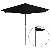 vidaxl Balkonparasol half met aluminium paal 270x144x222 cm zwart