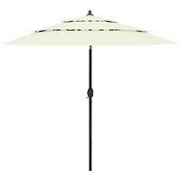 Vidaxl Parasol 3-laags Met Aluminium Paal 2,5 M Zandkleurig