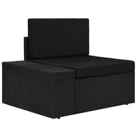 vidaxl Modulares Sofa-Eckteil mit Armlehne (rechts) Poly Rattan Schwarz