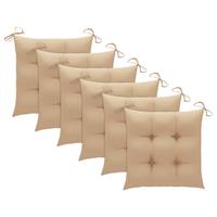 vidaxl Stoelkussens 6 st 50x50x7 cm oxford stof beige