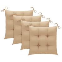 Vidaxl Stoelkussens 4 St 40x40x7 Cm Stof Beige
