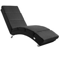 Casaria Relax LoungerLondonstof antraciet met verchroomde poten